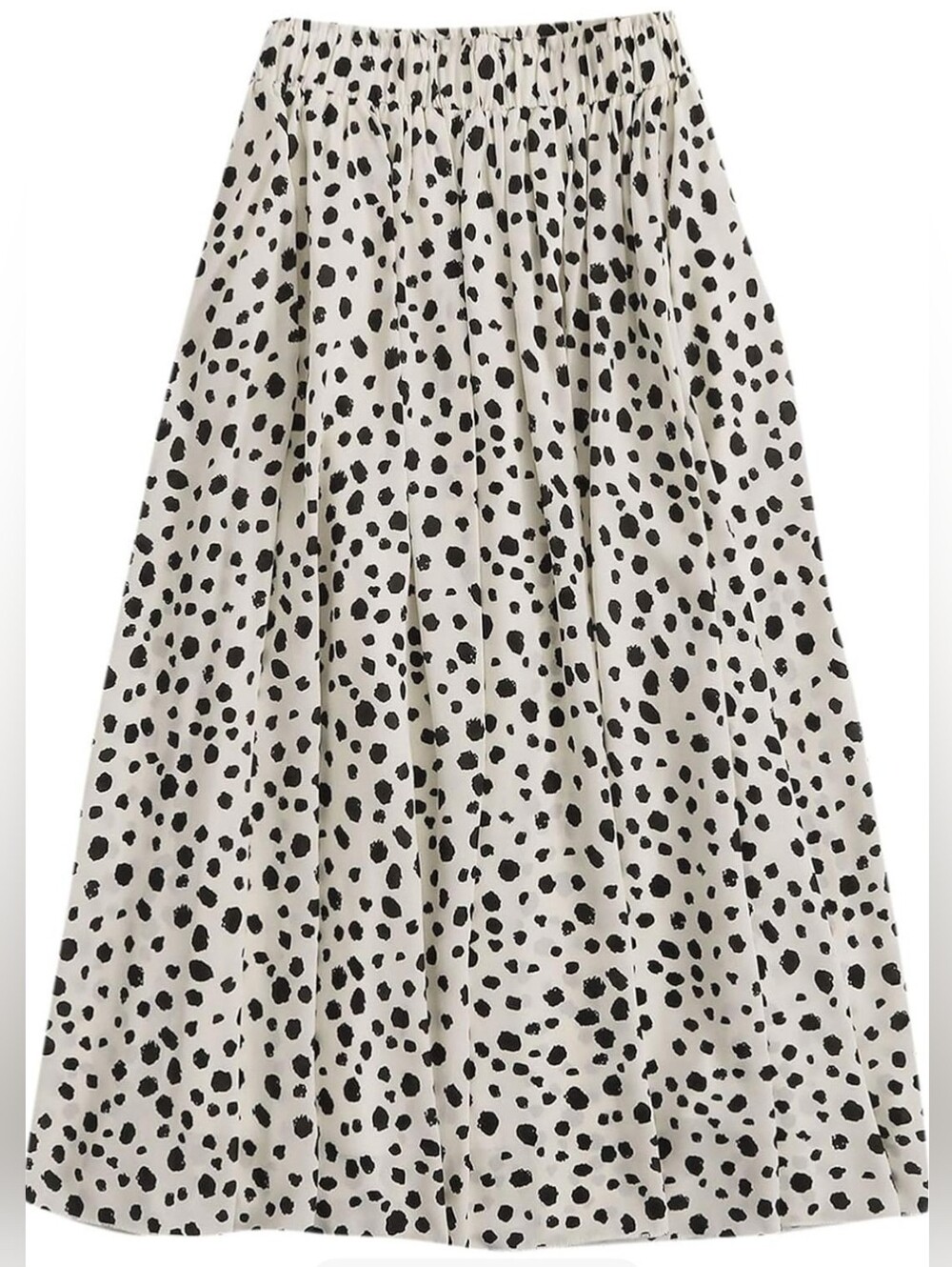 Polka Dot Midi Skirt - Black and Cream